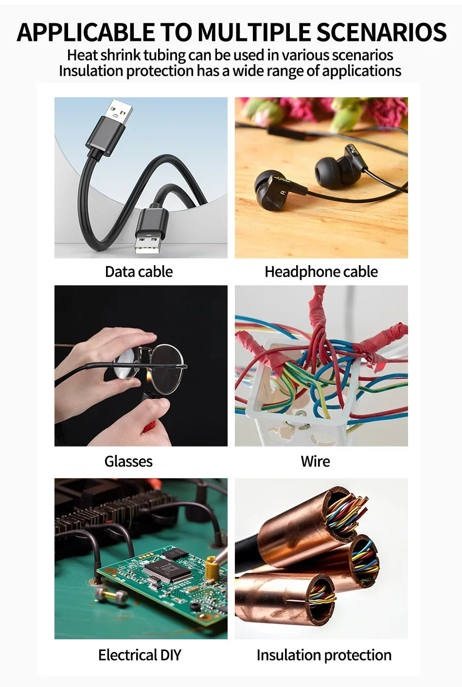 5 Meter 4:1 Dual Wall Heat Shrink Tube with Glue Heat Shrinkable Tubing 4-32mm