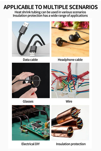 5 Meter 4:1 Dual Wall Heat Shrink Tube with Glue Heat Shrinkable Tubing 4-32mm