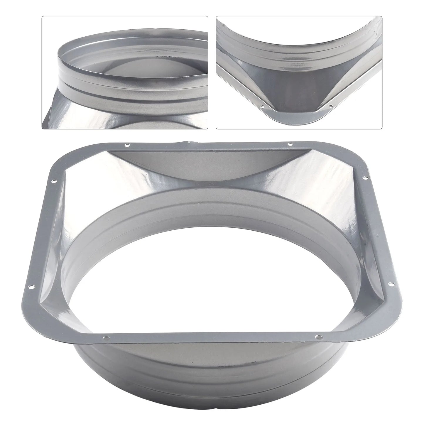 For Kitchen Hood Ventilator Pipe Connecting Vent Flange Exhaust Duct 4-10inch Electrostatic Spray Metal Silver-gray