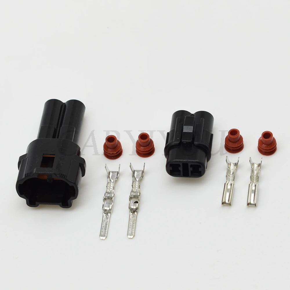 2 Pin 2mm Sealed Connector 6180-2321 6187-2311 DJ7026-2 PA66 Gray Black Waterproof for Honda