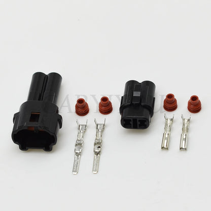 2 Pin 2mm Sealed Connector 6180-2321 6187-2311 DJ7026-2 PA66 Gray Black Waterproof for Honda