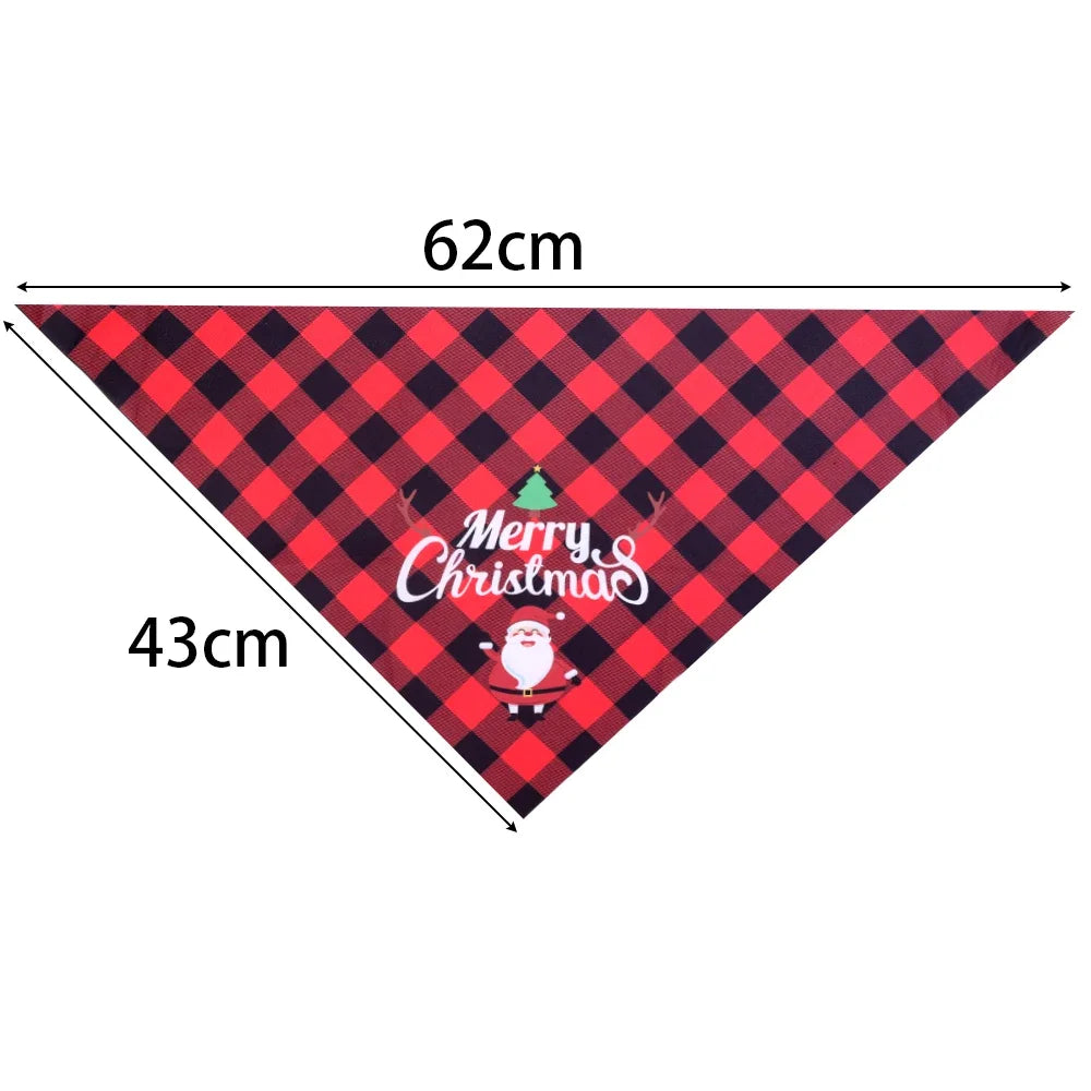 10/1PCS Christmas Dog Cat Triangle Scarf Cartoon Santa Claus snowman Triangle Scarf Pet Saliva Towel Christmas Pet Supplies