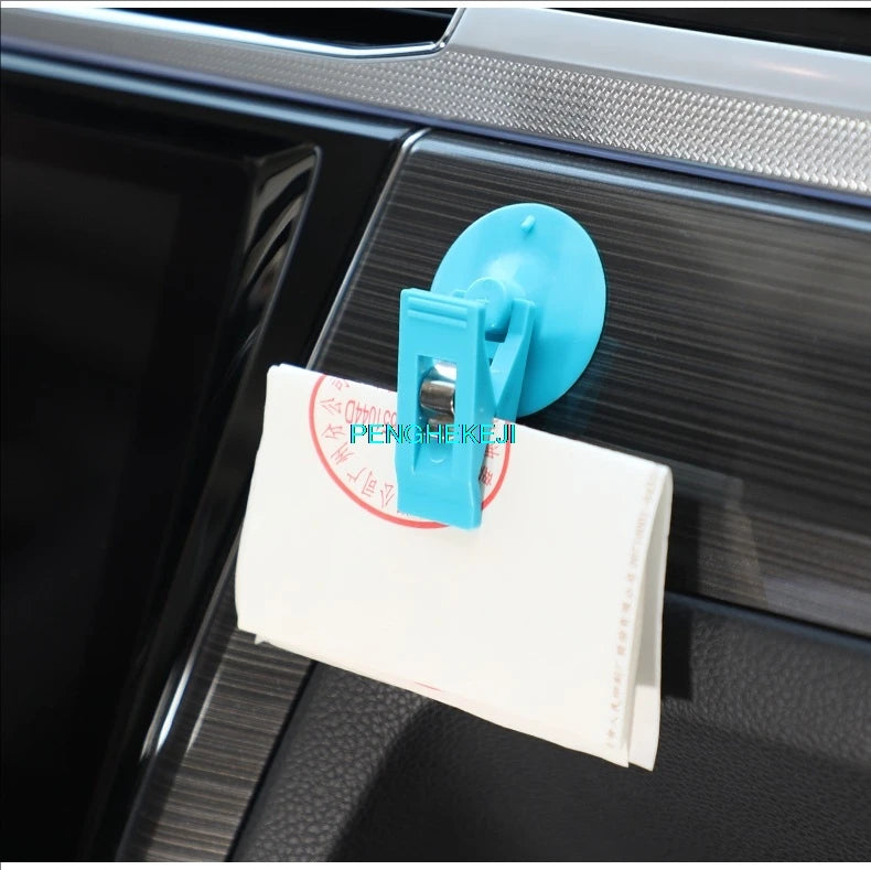 Multifunctional Car Glasses and Card Clip Suction Holder Double Clip