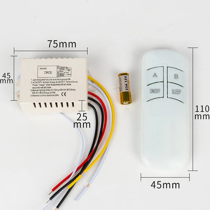 220V RF433 1/2/3/4 Ways Digital Remote Control Light Switch Wireless ON OFF Switch For Light Bulb Chandelier
