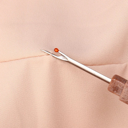 Steel Thread Cutter & Seam Ripper – Sewing Stitch Removal Knife with Wooden Handle for DIY Sewing & Needle Craft (1/10pcs)