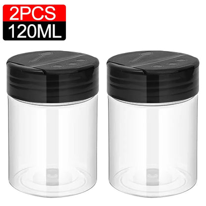 1/10Pcs Plastic Spice Jars with Shaker Lids Kitchen Empty Salt Pepper Condiment Powder Barbecue Seasoning Bottles Container