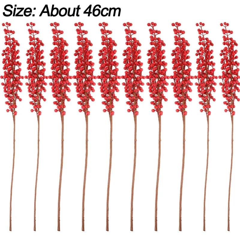 Artificial Red Berry Bouquet — Foam Christmas Decor, 46cm, 1/2/5/10pcs
