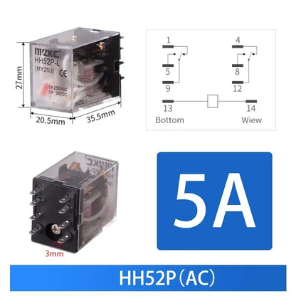 HH52P HH53P HH54P HH62P HH63P HH64P Miniature Control Relays Bulk Pack AC12V DC24V AC220V Small Intermediate Power Relay Module