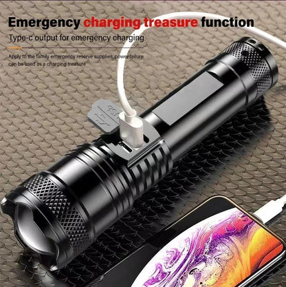Super-bright LED Flashlight Rechargeable Long Range Tactical Torch for Outdoor Waterproof Emergency for Camping Fishing Lantern