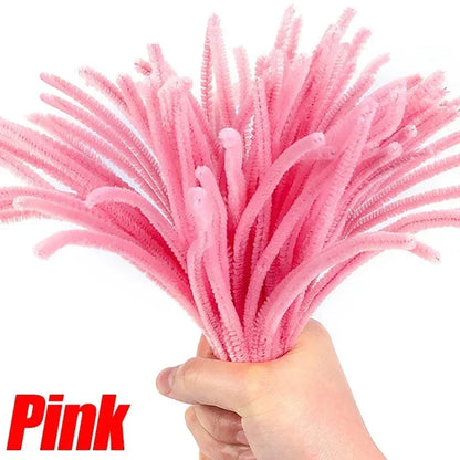 Wholesale Colorful Chenille Stems Pipe Cleaners Plush Tinsel Stem Wired Sticks Twist Stick Hair Strip DIY Craft Educational Toys