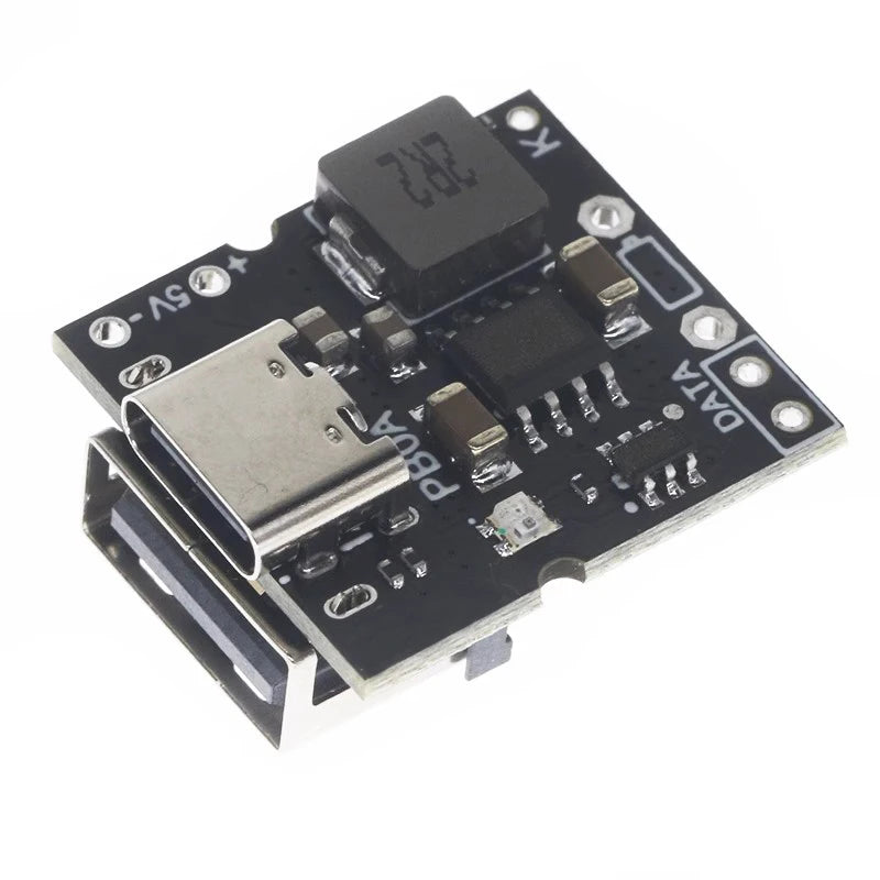 Type-C USB 5V 2A Boost Converter Step-Up Power Module with Lithium Battery Charging and Protection, LED Display
