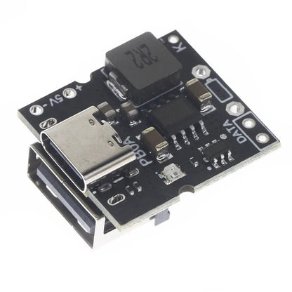 Type-C USB 5V 2A Boost Converter Step-Up Power Module with Lithium Battery Charging and Protection, LED Display
