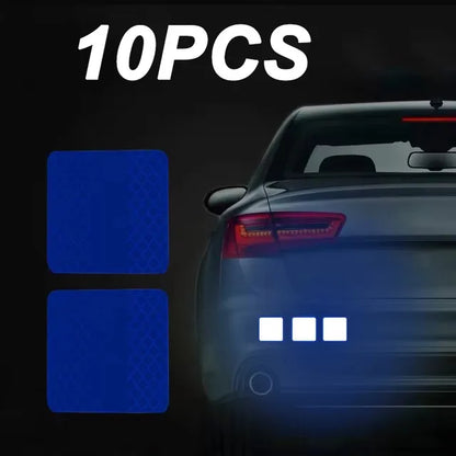 Car Bumper Reflective Safety Strip Stickers – Warning Reflector Tape Decals for Auto Exterior (10pcs/Set)