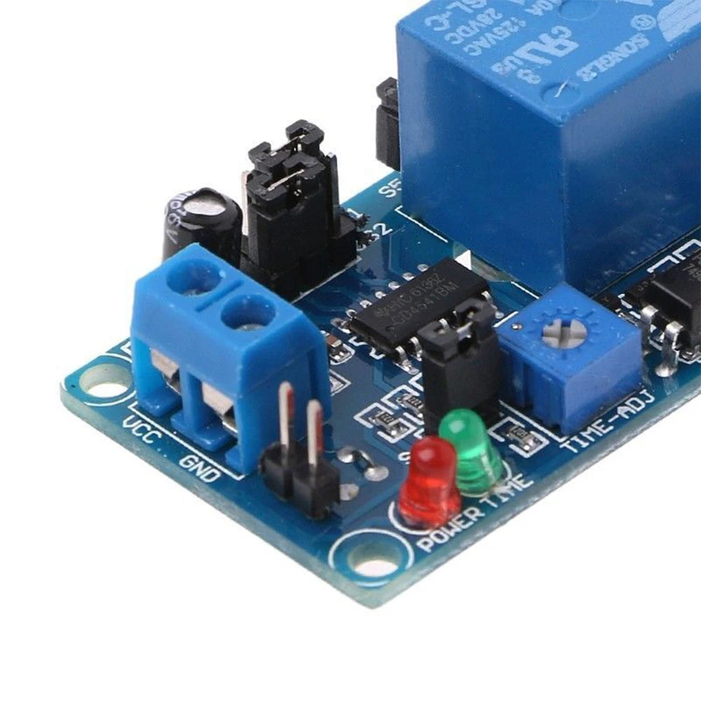 Normally Open 12V Time Delay Relay Module with Adjustable Timing for Turn On/Turn Off Switch Suitable for 250V AC Load