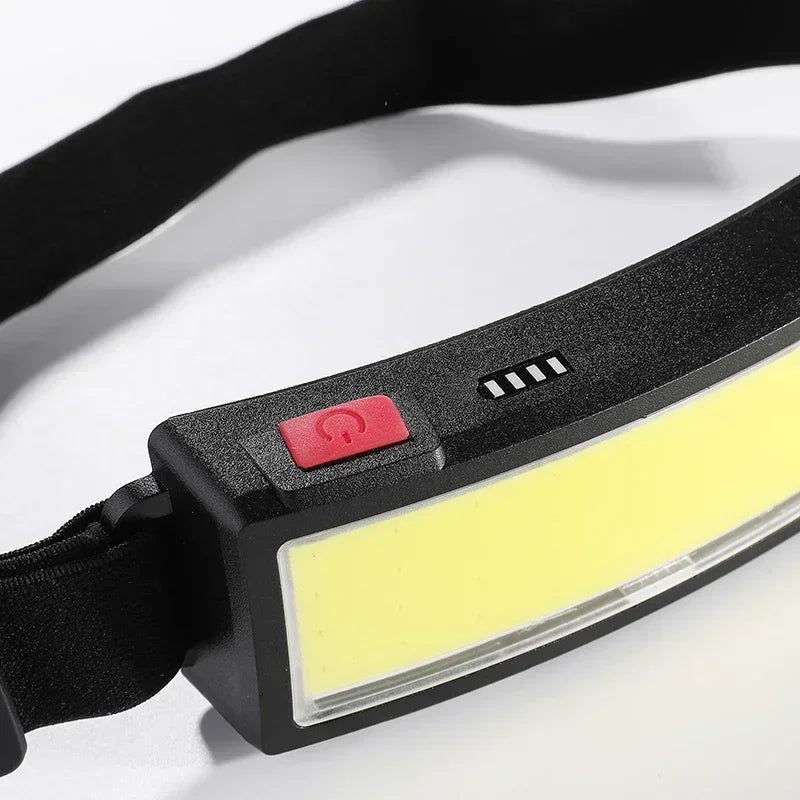 Portable COB LED Floodlight Head Flashlight Built-in Battery USB Rechargeable Outdoor Head-mounted Camping Hunting Headlamp