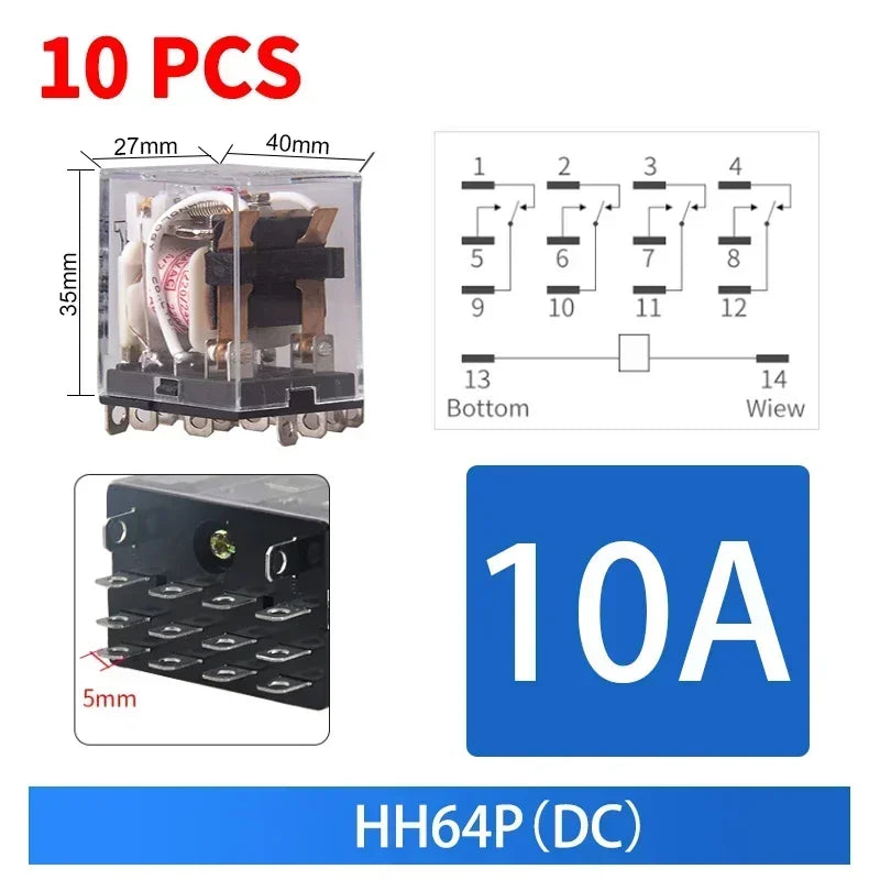 HH52P HH53P HH54P HH62P HH63P HH64P Miniature Control Relays Bulk Pack AC12V DC24V AC220V Small Intermediate Power Relay Module