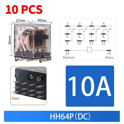 HH52P HH53P HH54P HH62P HH63P HH64P Miniature Control Relays Bulk Pack AC12V DC24V AC220V Small Intermediate Power Relay Module