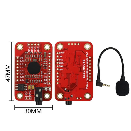 Voice Recognition Module V3 Speed Recognition Compatible with Arduino, Supports 80 Voice Commands Sound Board