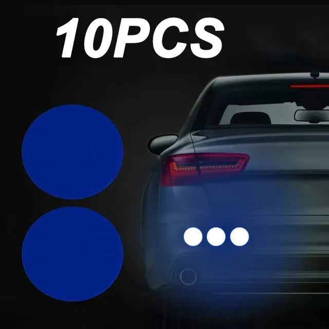 Car Bumper Reflective Safety Strip Stickers – Warning Reflector Tape Decals for Auto Exterior (10pcs/Set)