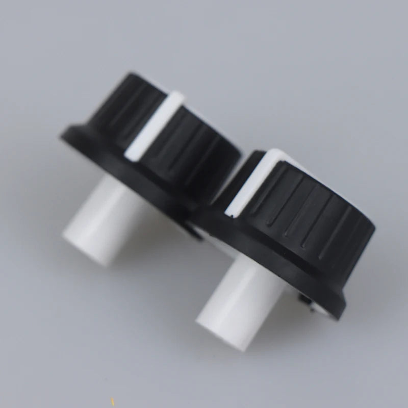 2 Piece 25*25.5MM black and white rubber half shaft knob potentiometer rotary encoder volume switch knob