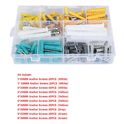300pcs M5 M6 M8 Self Tapping Expansion Screw High Strength Self-tapping Screws Kit Wall Anchors And Screws For Drywall Tools