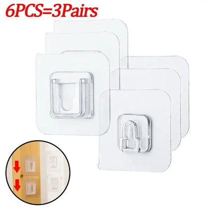 Double-Sided Adhesive Wall Hooks Strong Transparent Suction Cup Hooks