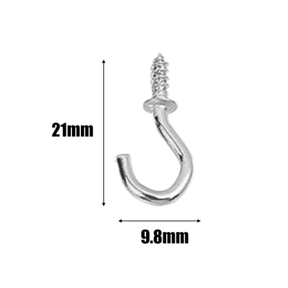 1000/50Pcs Mini Screw Hook Multifunctional Wall MountIron Screw-in Hanging Plants Holder Ceiling Hooks Cabinet Keys Cup Hanger