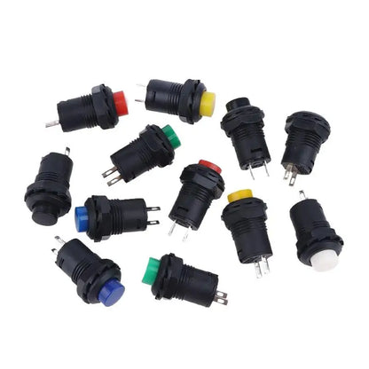 10pcs DS-428/427 12mm Push Button Switch – Self-Lock & Momentary Pushbutton Switch OFF-ON 1.5A/250VAC