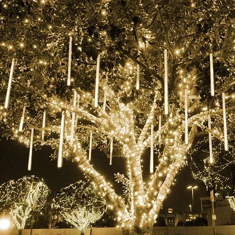 USB Powered LED Meteor Shower Rain Lights for Christmas New Year Decoration Garden Street Party Lighting