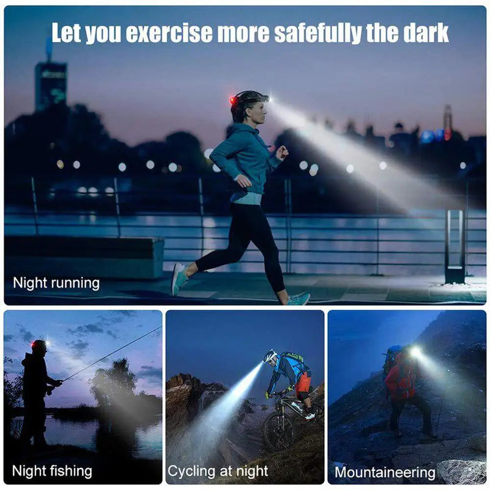 Powerful LED Zoom Headlamp USB Rechargeable Induction Headlight
