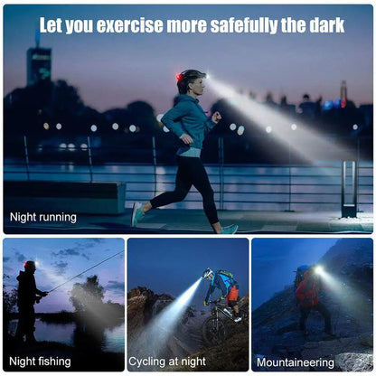 Powerful LED Zoom Headlamp USB Rechargeable Induction Headlight