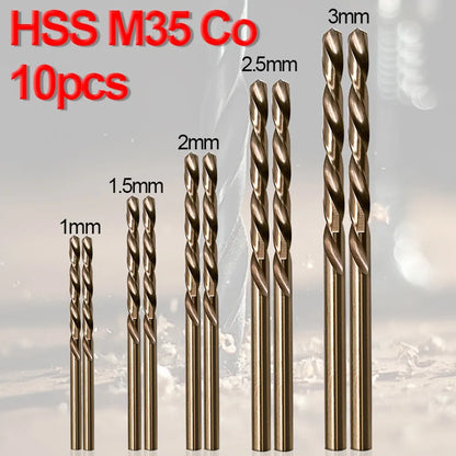 HSS M35 Cobalt Drill Bit Set 1–3mm for Stainless Steel Auger High-Quality Drill Press Power Tool Parts