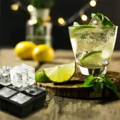 4/6/8Grids Silicone Food Ice Block Mold Reusable Easy-Release Square Shape Ice Molds DIY Household Kitchen Bar Accessories