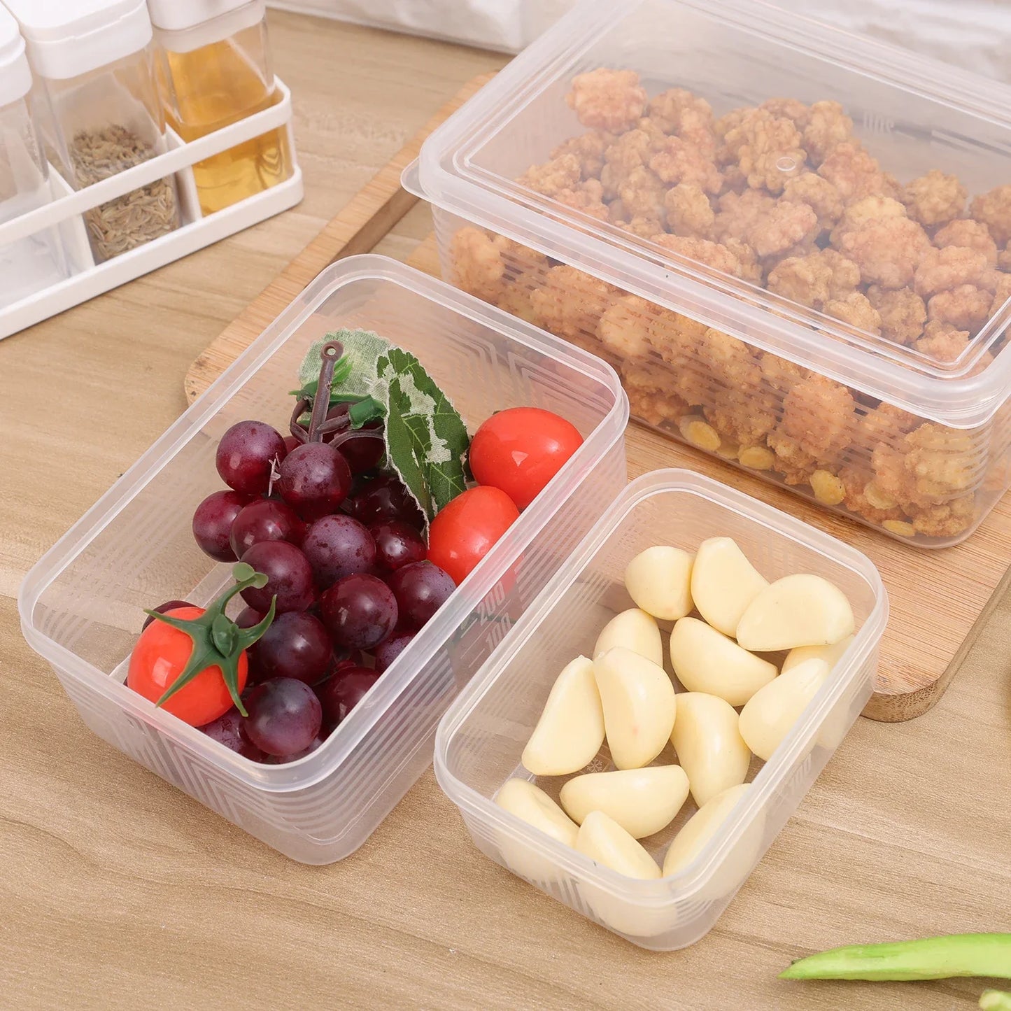 Refrigerator Storage Box Fridge Organizer Vegetable Fruit Fresh Food Crisper Box Freeze Meat Storage Container Kitchen Organizer