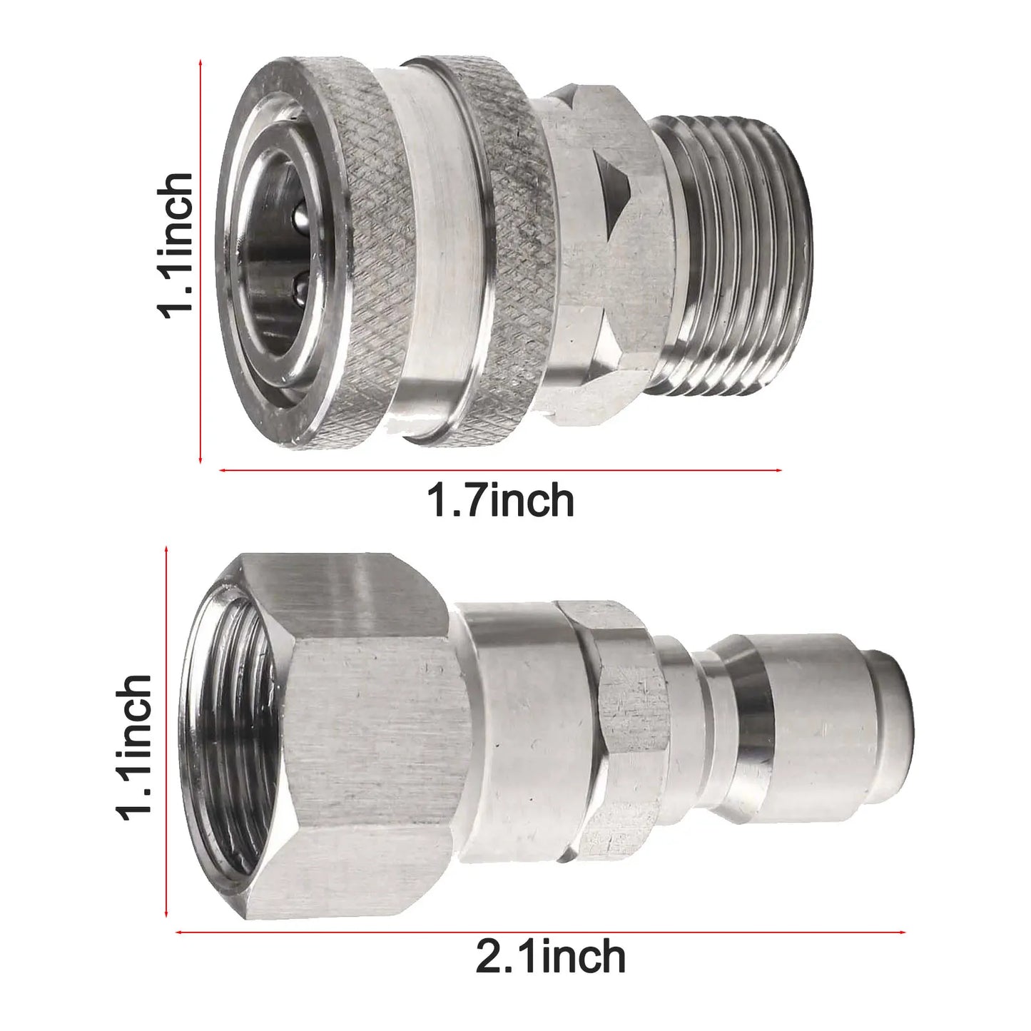 Pressure Washer Adapter Kit — 360° Rotation Male &amp; Female Quick Connector Set, Rust-Resistant Fittings