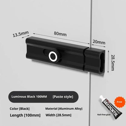 No Punching Door Lock Buckle Anti-Theft Latch Adhesive Hardware