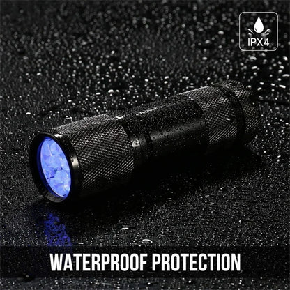 9-128 LED Ultraviolet Blacklight UV Light Lamp Detector for Dog Urine Stains Outdoor Waterproof 9-100 LED UV Flashlight Camping