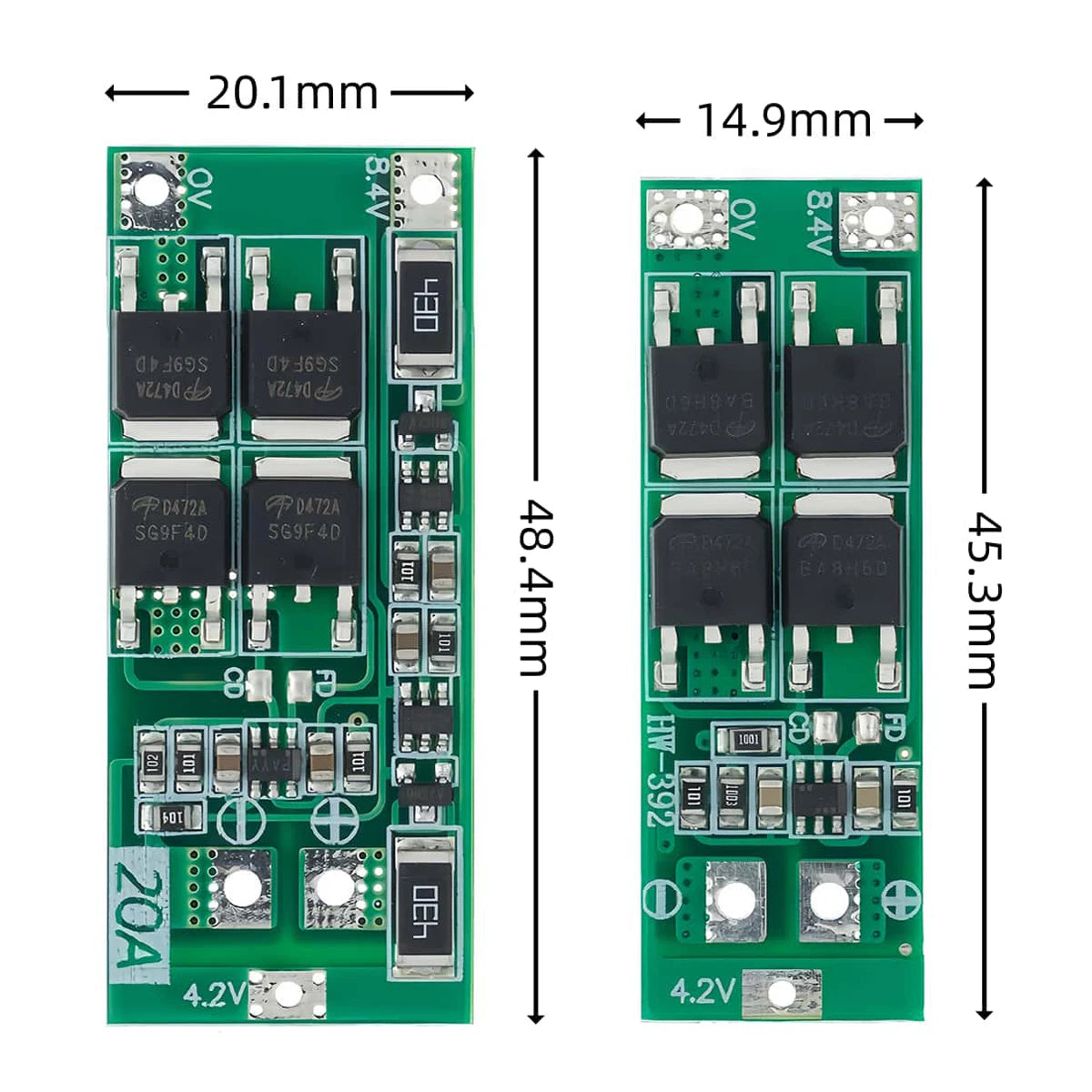 2S 20A Lithium Battery BMS Protection Board 7.4V-8.4V with Balanced Current Module for DIY Projects