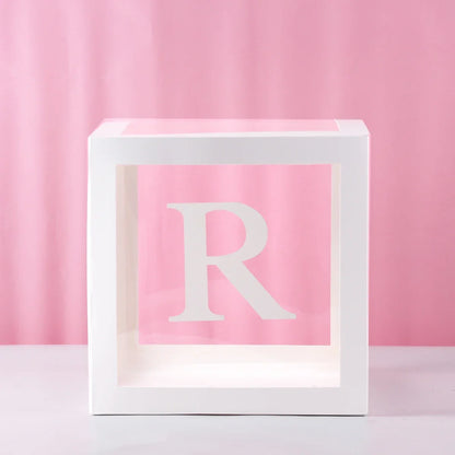 27/25cm Custom Transparent Letter Box A-Z Baby Shower Girl 1st Birthday Party Decoration Kids Wedding Birthday Balloon DIY Box