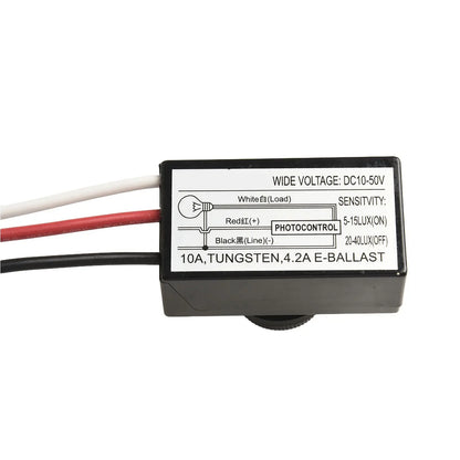 Control Switch Button Sensor 12V-48VDC Energy Saving Photocell Sensor Automatic Light Sensing Button Style Wide Voltage Range