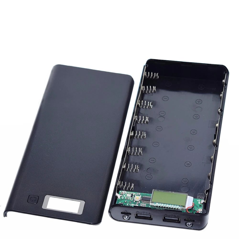 5V Dual USB 8x18650 Battery Box DIY Power Bank Case for Mobile Devices