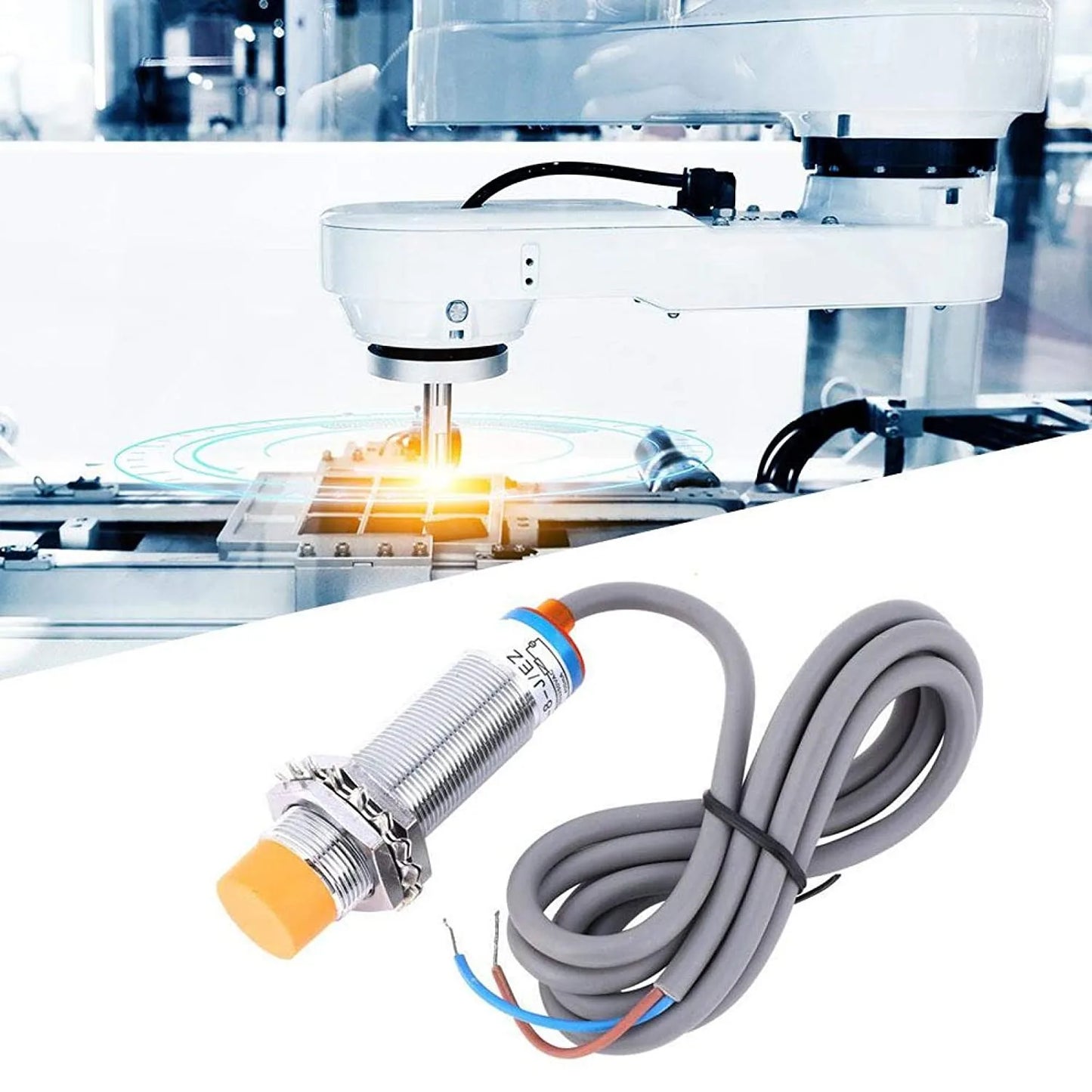 LJ18A3-8-J/EZ AC 90-250V 2-Wire Inductive Proximity Sensor Switch with 8mm Sensing Distance for Metal Object Detection