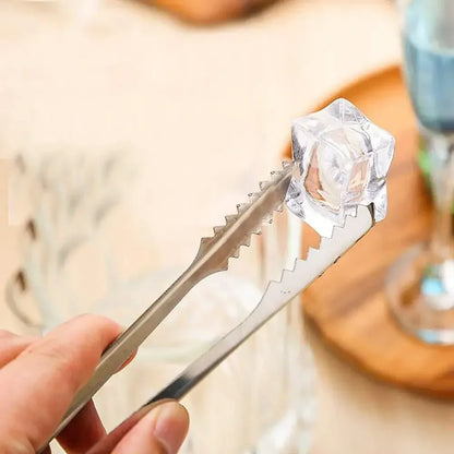 Stainless Steel Ice Tongs Coffee Sugar Cubes Small Clips BBQ Meat Tong BBQ Bread Food Clamp Wedding Birthday Party Kitchen Tools