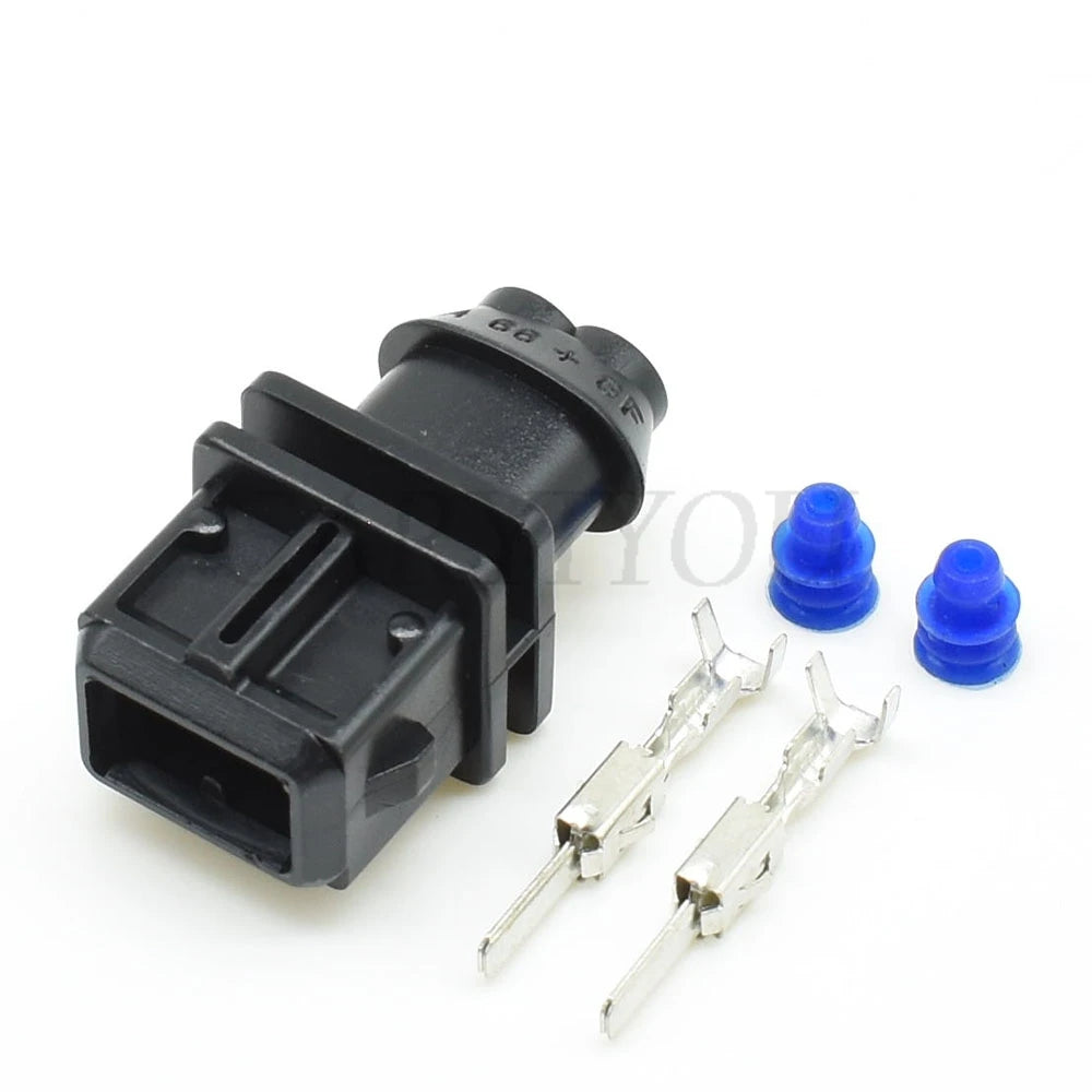 2 Pin Automotive Fuel Injector Connector Male Female Engine Oil Sensor Plug with Terminals