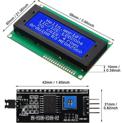 LCD2004 20x4 Character LCD Module with I2C/IIC Serial Interface for Arduino