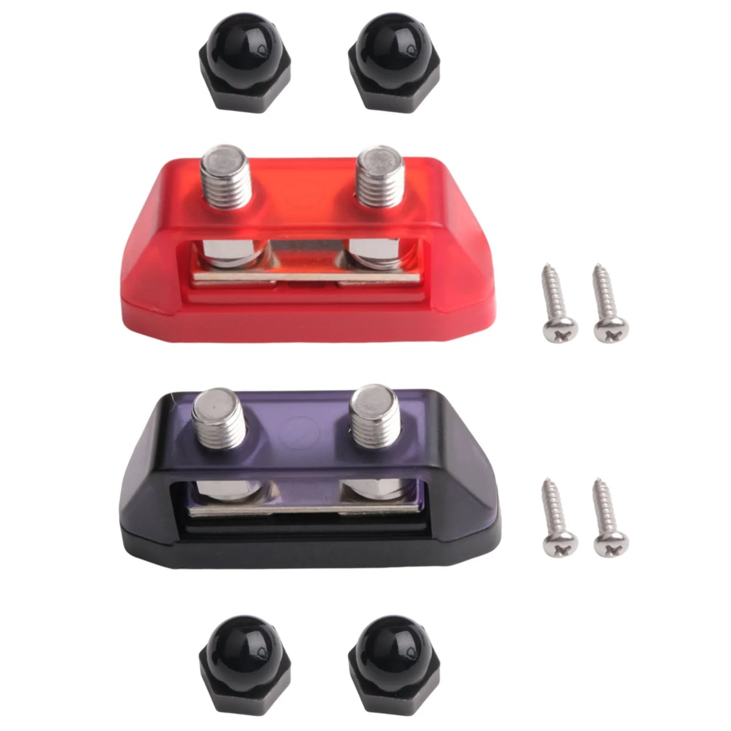 12V-48V Bus Bar M8 M10 DC Bus Bar Stainless Steel Studs Polycarbonate Plastic Cover Power Distribution For Yachts