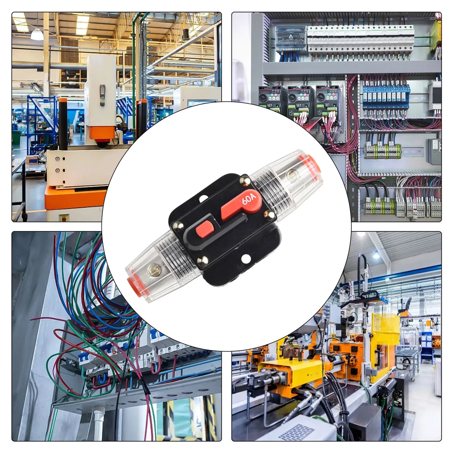 12V-24V DC Auto Inline Fuse Breaker Battery Safety Audio System Protection Overload Protection Device Temperature Resistance