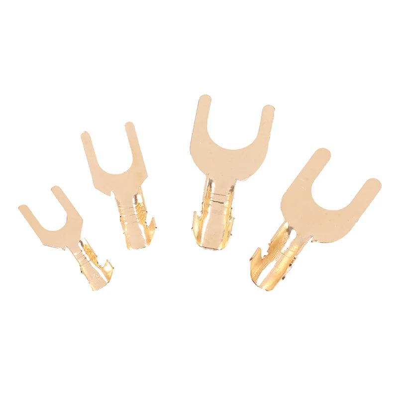 50pcs U-Shaped Brass Grounding Lug Fork Terminal Connector