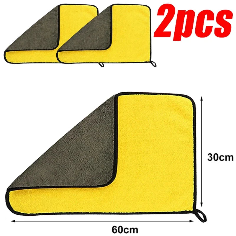 Thick Microfiber Car Cleaning Towels Double Layer Absorbent Cloth
