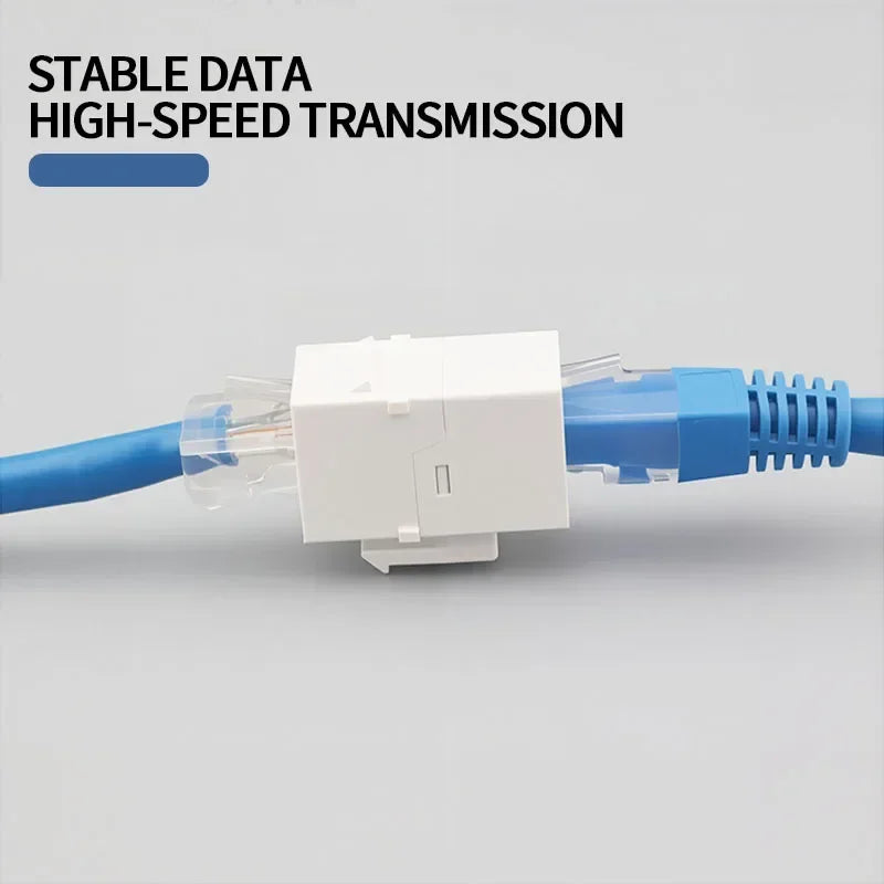Tool-Free Keystone Jack CAT5E/CAT6/CAT6A RJ45 Ethernet Wall Plate U/UTP Network Module Adapter